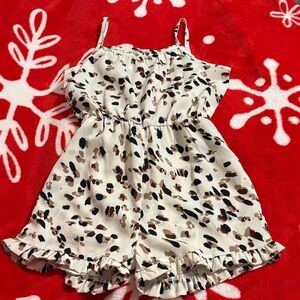 Leopard Print Ruffle Romper